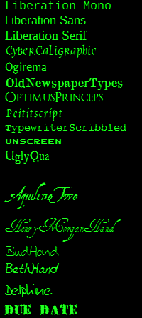 The author's fonts